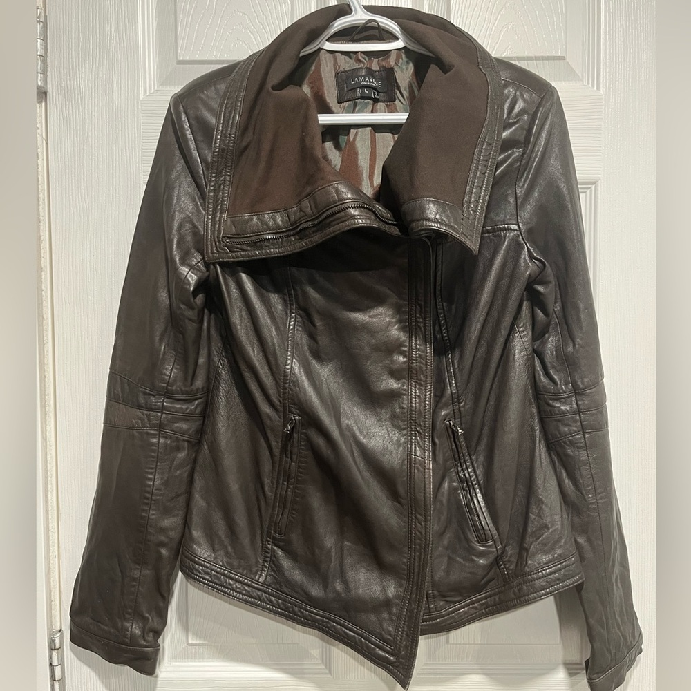 Lamarque Dark Brown Leather Jacket